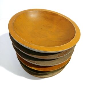 Rustic Wooden Decorative Bowl Set
